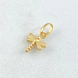 Pendant Dragonfly 0.3gr / 0.6in / Smooth Bail 18K Gold ©
