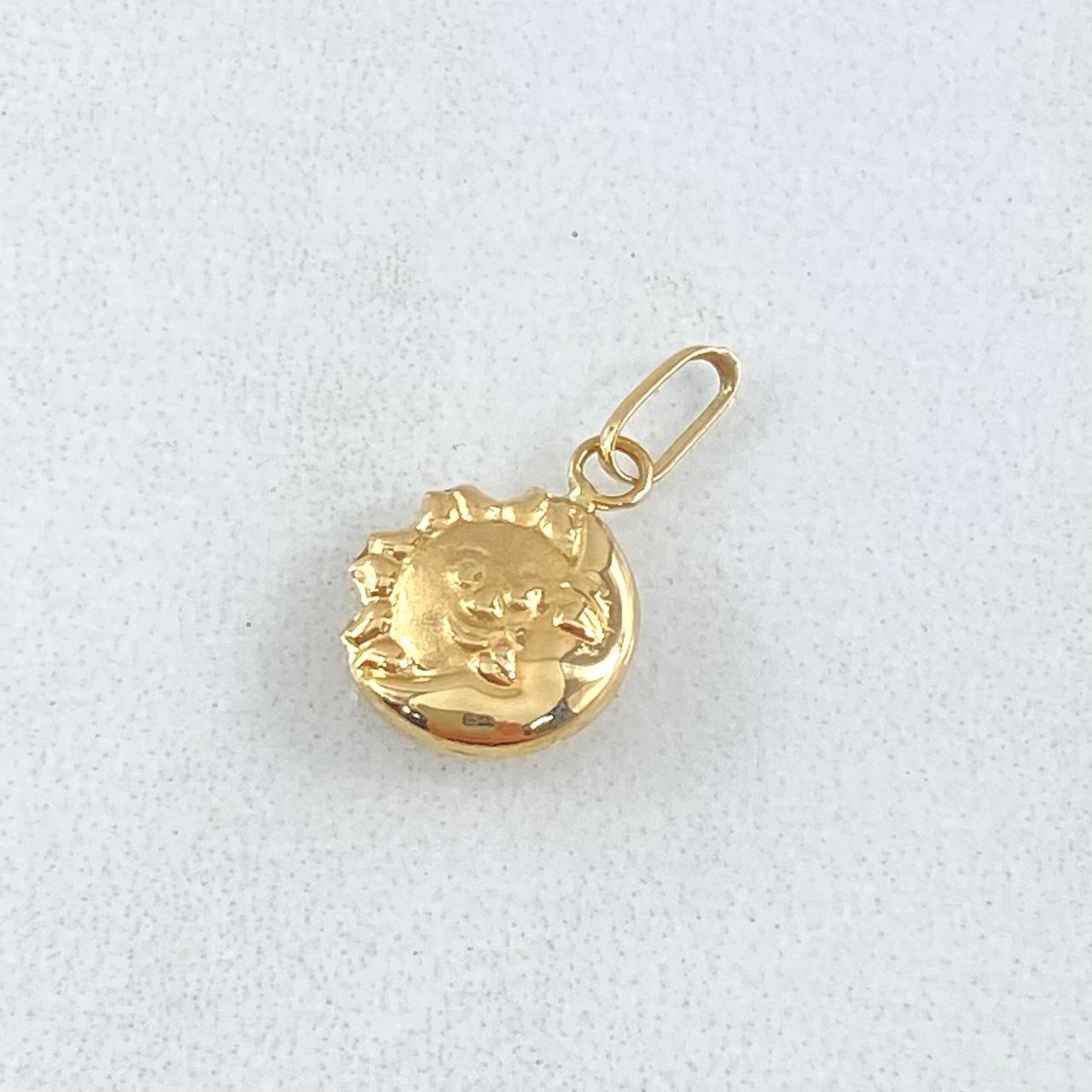 Dije Sol Luna 0.4gr / 1.5cm / Troquelado Oro Amarillo 18K *