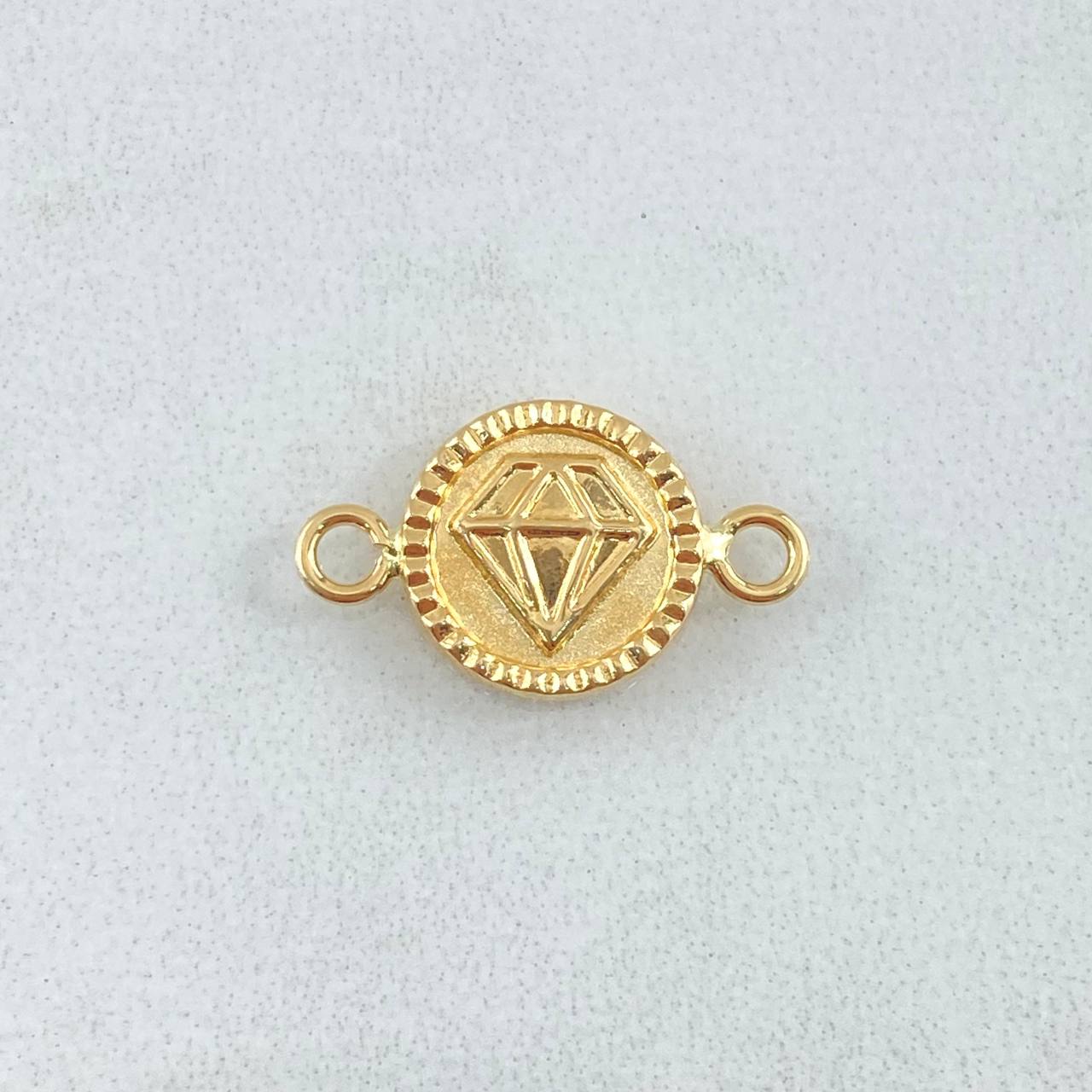 Herraje Diamante 0.6gr / 1.7cm / Bordeado Oro Amarillo 18K *