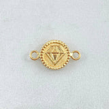 Herraje Diamante 0.6gr / 1.7cm / Bordeado Oro Amarillo 18K *