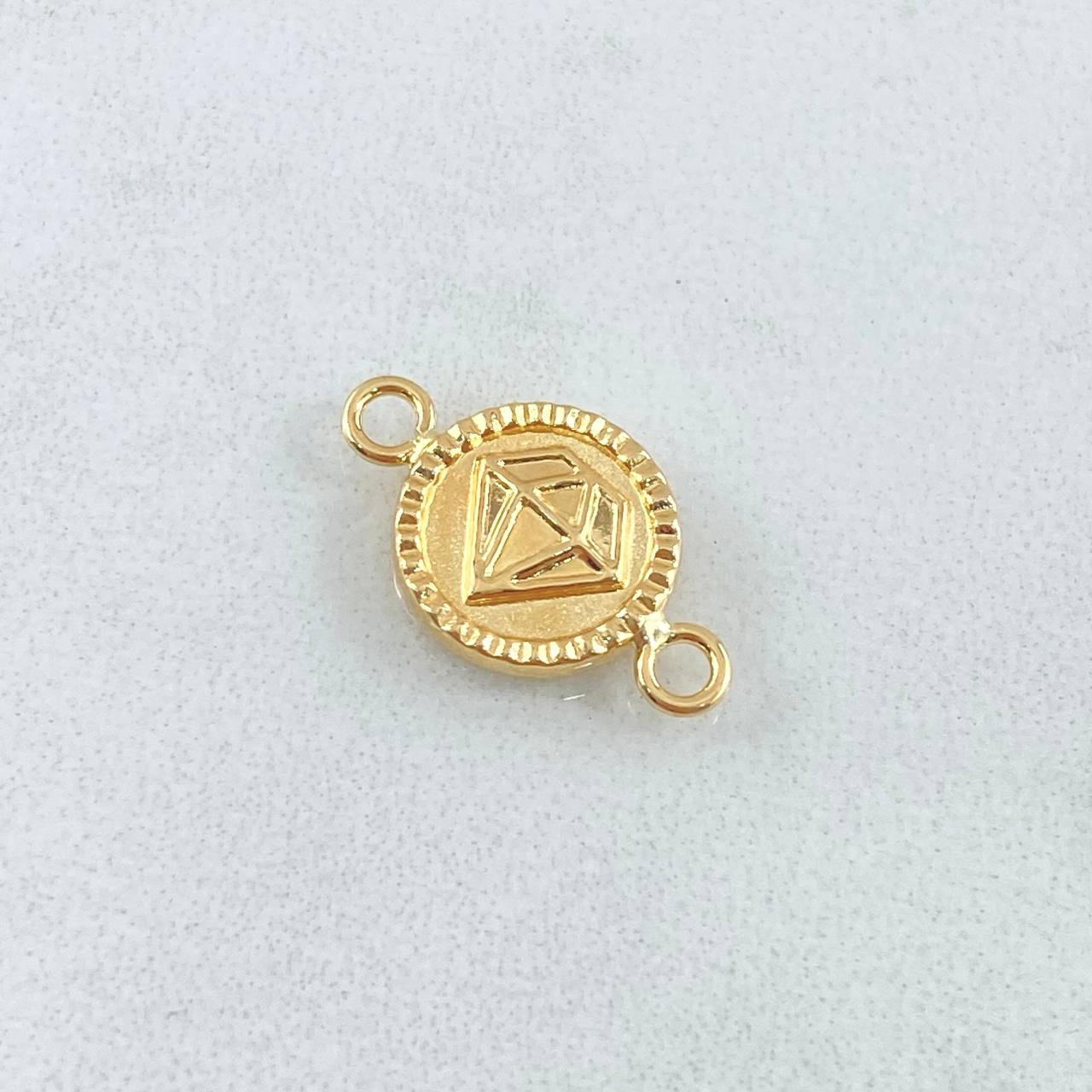Herraje Diamante 0.6gr / 1.7cm / Bordeado Oro Amarillo 18K *
