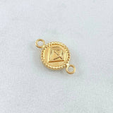 Herraje Diamante 0.6gr / 1.7cm / Bordeado Oro Amarillo 18K *