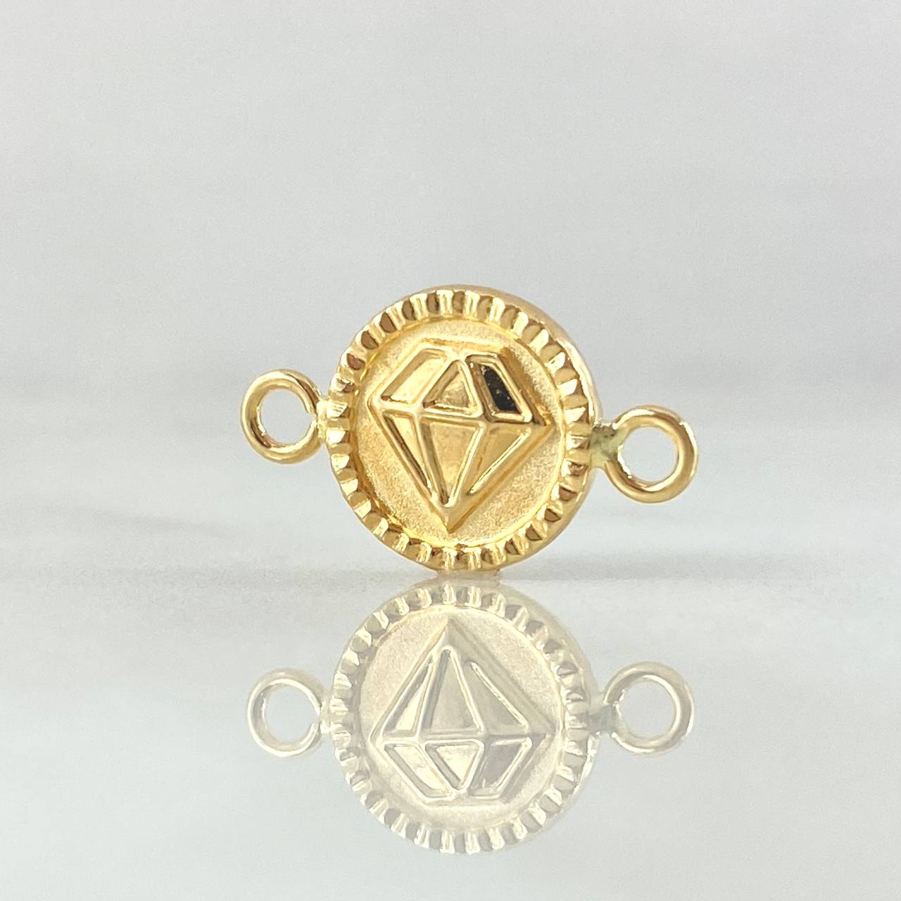 Herraje Diamante 0.6gr / 1.7cm / Bordeado Oro Amarillo 18K *