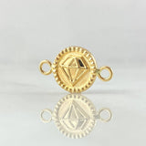 Herraje Diamante 0.6gr / 1.7cm / Bordeado Oro Amarillo 18K *