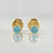 Stud Earrings Bezel 0.55gr / 4mm Sky Blue Zircon 18K Gold (Jewel) *
