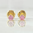 Topos Bisel 0.55gr / 3.6mm Circon Rosado Oro Amarillo 18K ©