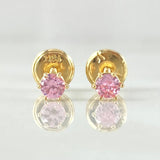 Topos Bisel 0.55gr / 3.6mm Circon Rosado Oro Amarillo 18K ©