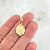 Pendant Rosa Mystica Virgin 0.9gr / 1.0in / Stamped 18K Yellow Gold ©