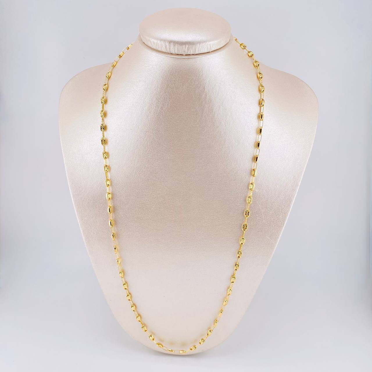 Cadena Rustica Tornillo Diamantado 8.6 g / 24 1/2 in / 3.5 mm Oro Amarillo 18K
