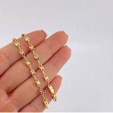 Cadena Rustica Tornillo Diamantado 8.6 g / 24 1/2 in / 3.5 mm Oro Amarillo 18K