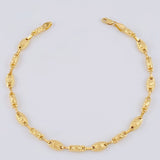 Tobillera Rustica Barril Corona Rayada 5.85 g / 9 3/4 in / 5.5 mm Oro Amarillo 18K
