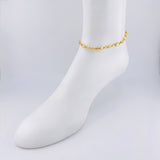 Tobillera Rustica Barril Corona Rayada 5.85 g / 9 3/4 in / 5.5 mm Oro Amarillo 18K