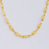 Rustic Chain Crossed Crown 12.4 g / 24 1/4 in / 4.2 mm 18K Yellow Gold
