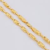 Rustic Chain Crossed Crown 12.4 g / 24 1/4 in / 4.2 mm 18K Yellow Gold
