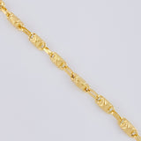 Rustic Chain Crossed Crown 12.4 g / 24 1/4 in / 4.2 mm 18K Yellow Gold