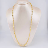 Rustic Chain Crossed Crown 12.4 g / 24 1/4 in / 4.2 mm 18K Yellow Gold