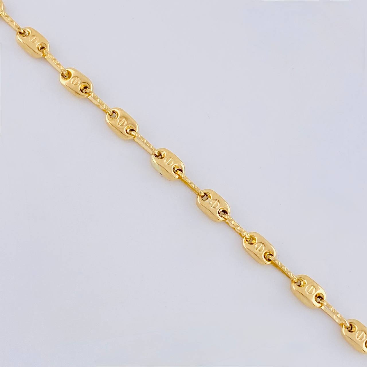 Tobillera Rustica Tornillo Diamantado 3.9 g / 10 1/4 in / 3.6 mm Oro Amarillo 18K