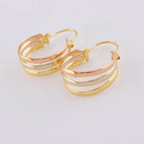 Candongas Ash Tres Lineas 1.25 g / 3/4 in Tres Oros 18K