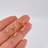 Hoop Earrings Ash Three Lines 1.2 g / 3/4 in Three Golds 18K