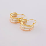 Candongas Ash Tres Lineas 1 g / 1/2 in Tres Oros 18K