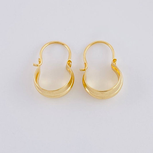 Hoop Earrings Ash Divididas 0.6 g / 1/2 in Yellow Gold 18K