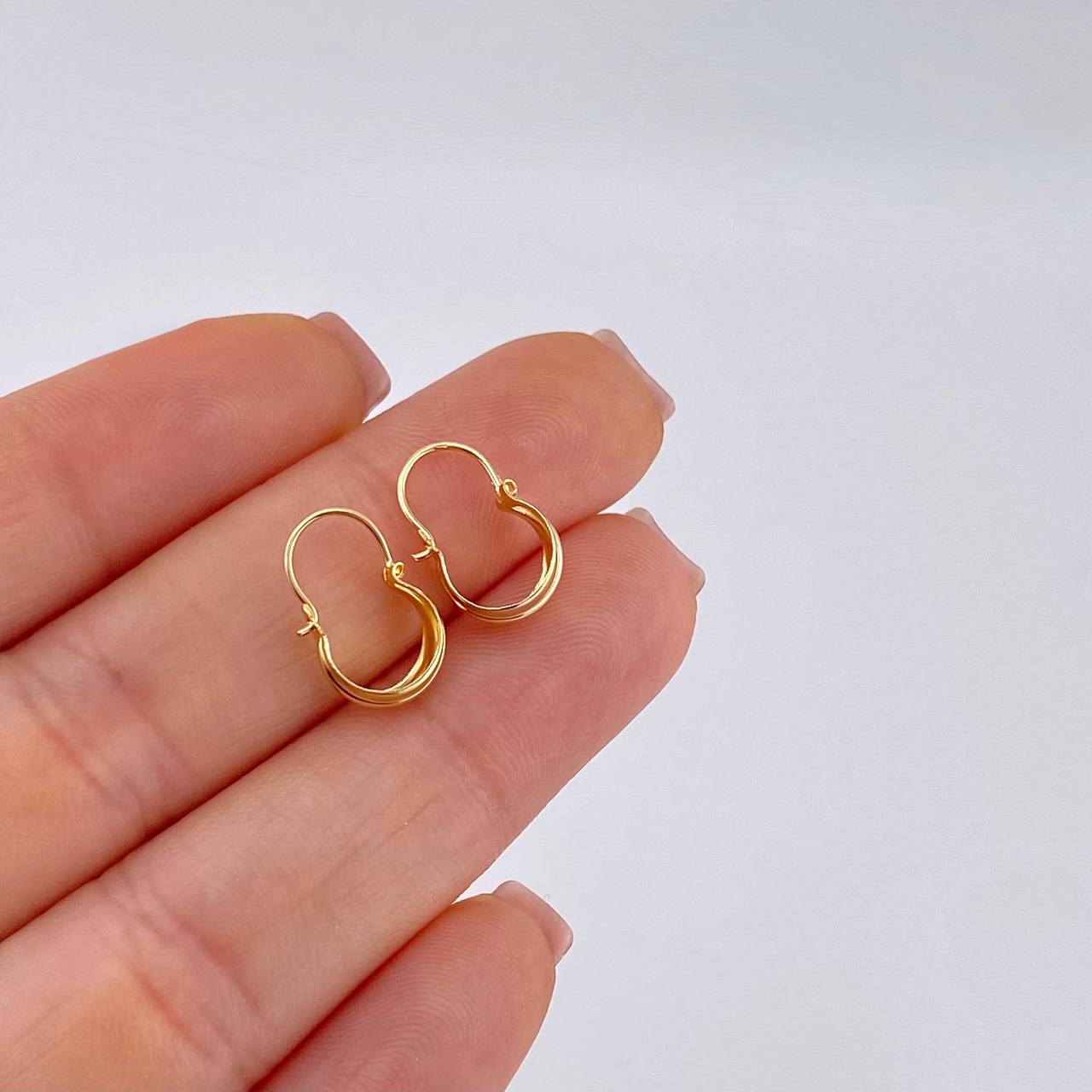 Candongas Ash Divididas 0.6 g / 1/2 in Oro Amarillo 18K