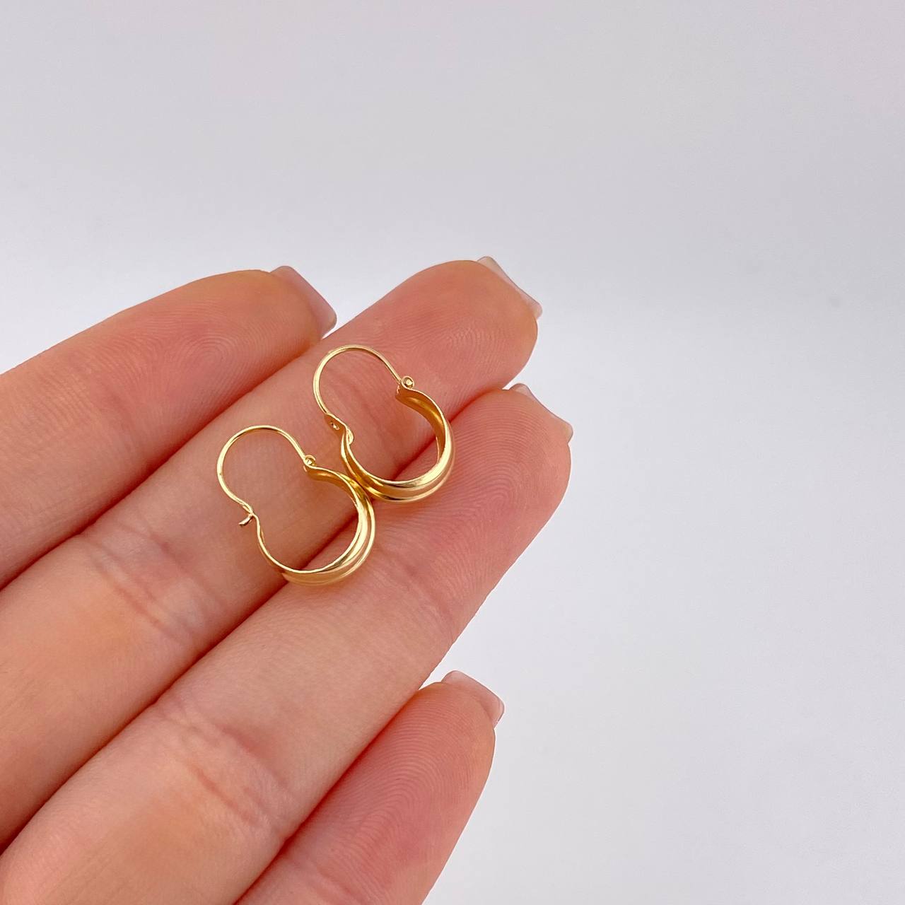 Candongas Ash Divididas 0.9 g / 3/4 in Oro Amarillo 18K