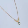 Classic Link Chain Heart 2.85gr / 41.5cm (16.3in) / 1.3mm Green Zircon Cylinders 18K Yellow Gold &