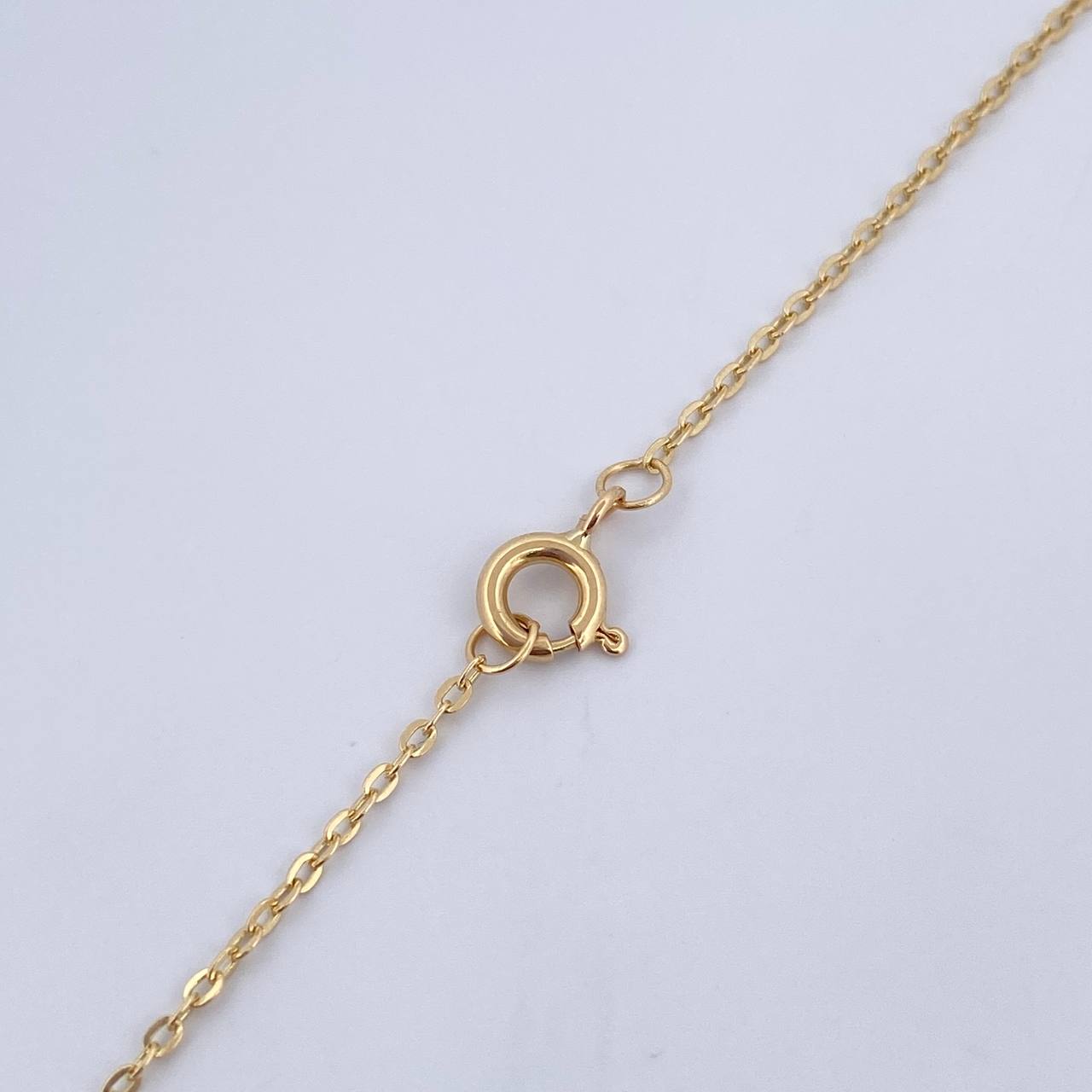 Classic Link Chain Heart 2.85gr / 41.5cm (16.3in) / 1.3mm Green Zircon Cylinders 18K Yellow Gold &