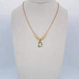 Classic Link Chain Heart 2.85gr / 41.5cm (16.3in) / 1.3mm Green Zircon Cylinders 18K Yellow Gold &