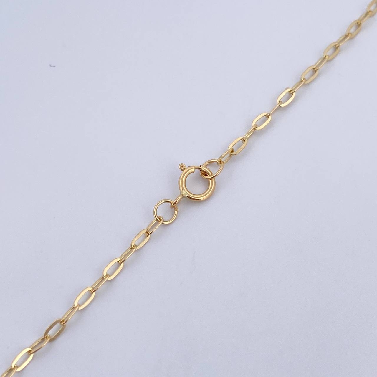 Paperclip Chain Heart 2.7gr / 46cm / 1.8mm Green Zircons 18K Yellow Gold &