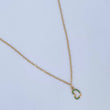 Paperclip Chain Heart 2.7gr / 46cm / 1.8mm Green Zircons 18K Yellow Gold &