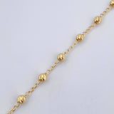Pulso Espiga Militar 2gr / 19cm / 4mm Bolas Diamantadas Oro Amarillo 18K &