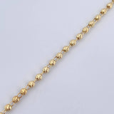 Pulso Tipo Militar 2.5gr / 19cm / 3mm Bolas Diamantadas Oro Amarillo 18K &