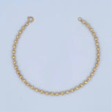 Pulso Tipo Militar 2.5gr / 19cm / 3mm Bolas Diamantadas Oro Amarillo 18K &
