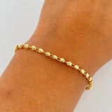 Pulso Tipo Militar 2.5gr / 19cm / 3mm Bolas Diamantadas Oro Amarillo 18K &