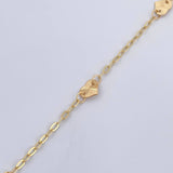 Ankle Bracelet Box 1.85gr / 25cm (9.8in) / 1.9mm Pendants 18K Yellow Gold &
