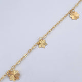 Anklet Box 2.05gr / 9.4in / 1.9mm Pendants 18K Yellow Gold &