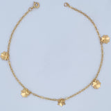 Anklet Box 2.05gr / 9.4in / 1.9mm Pendants 18K Yellow Gold &