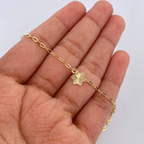 Anklet Box 2.05gr / 9.4in / 1.9mm Pendants 18K Yellow Gold &