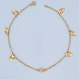 Anklet Box 2.2gr / 25cm / 9.8in / 1.9mm Pendants 18K Yellow Gold &