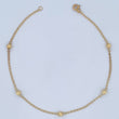 Tobillera Espiga Militar 1.8gr / 25cm / 4mm Bolas Diamantadas Oro Amarillo 18K &