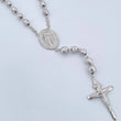 Miraculous Virgin Rosary 24.2gr / 62cm / 6mm-7mm Beads Diamond Cut 18K White Gold &