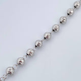 Miraculous Virgin Rosary 24.2gr / 62cm / 6mm-7mm Beads Diamond Cut 18K White Gold &