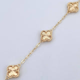 Clover Bracelet 4.7gr / 17.5cm-19cm / 1.8mm Diamond Cut 18K Yellow Gold &