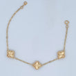 Clover Bracelet 4.7gr / 17.5cm-19cm / 1.8mm Diamond Cut 18K Yellow Gold &