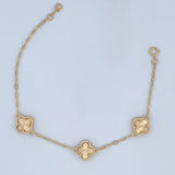Clover Bracelet 4.7gr / 17.5cm-19cm / 1.8mm Diamond Cut 18K Yellow Gold &