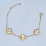 Pulso Trebol 5.9gr / 17cm-19cm / 1.8mm Diamantado Oro Amarillo 18K &