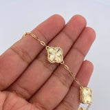 Pulso Trebol 5.9gr / 17cm-19cm / 1.8mm Diamantado Oro Amarillo 18K &