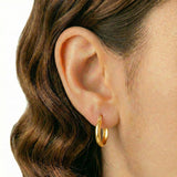 Hoop Earrings Gera 3.2gr / 1 in / Yellow Gold 18K *